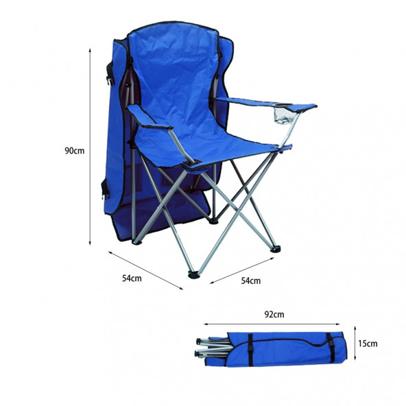 XL Tenteli Katlanır Kamp Sandalyesi Balıkçı Plaj Sandalyesi - 5