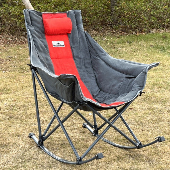 XL Sallanır Kamp Sandalyesi Katlanır Güçlü Iskelet Dayanıklı Sandalye - 4