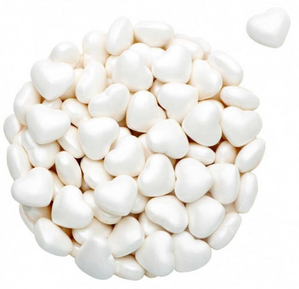 ŞEKER KALPLİ MEYVE AROMALI DRAJE BEYAZ 1 KG