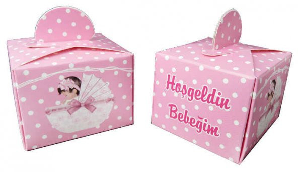 LOKUMLUK KARTON HOŞGELDİN BEBEK PEMBE 25 ADET - Resim 3