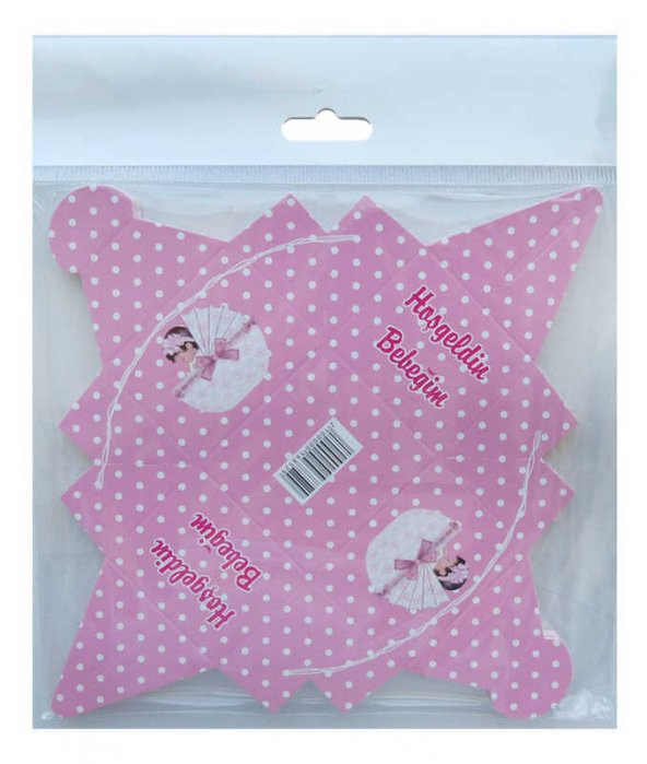 LOKUMLUK KARTON HOŞGELDİN BEBEK PEMBE 25 ADET - Resim 4