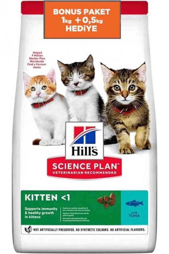 Hills Kitten Ton Balıklı Yavru Kedi Maması 1 Kg + 500 Gr