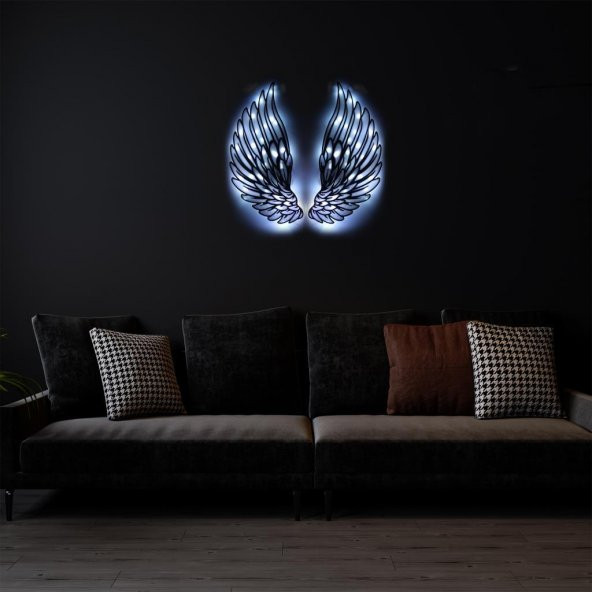 Veraart Epoksili Melek Kanadı Beşiktaş Figürlü Duvar Dekorlu Gece Lambası 80x110 cm - 2