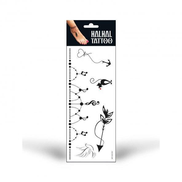 Halhal Geçici Tattoo -12, Bilek Tattoo, Ayak Tattoo, Geçici Dövme