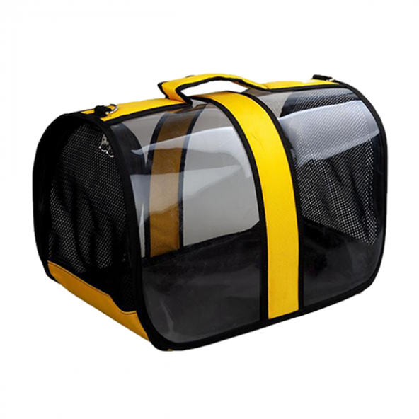 Zampa Zampa Flybag Kedi Köpek Şeffaf Taşıma Çantası, Sarı 25x26x44cm