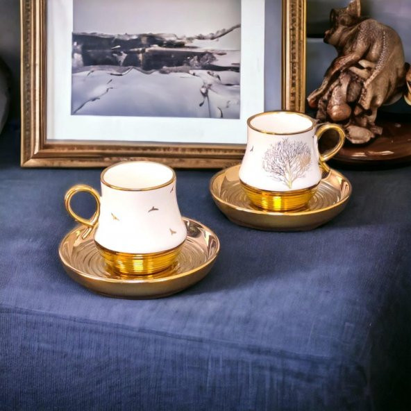 Rossel Premium 12 Parça Hayat Ağacı Çay Fincanı Takımı LVN-19507