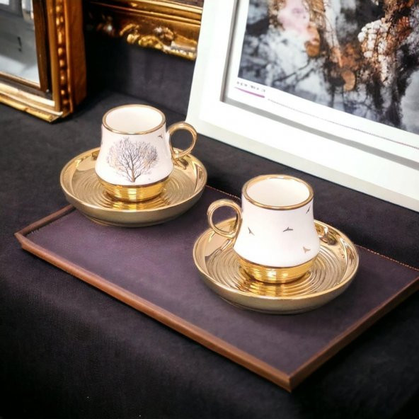 Rossel Premium 12 Parça Hayat Ağacı Çay Fincanı Takımı LVN-19507 - 3