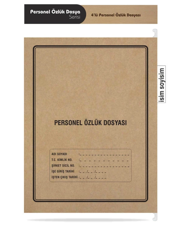 Metal Askılı Personel Özlük Dosyası 4 Yapraklı (100 lü Paket 4 Sayfa) - 3
