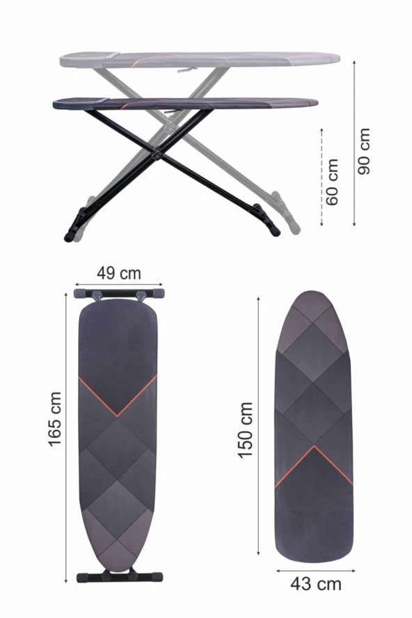 Devecioğlu Yeni Nesil Alfaboard 152 Ütü Masası - 3