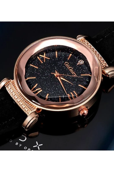 Kadın Kol Saati Lüks Moda Şık Trend Saat Siyah Renk - Resim 2