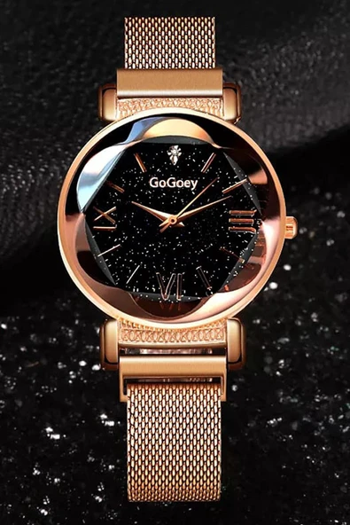 Kadın Kol Saati Lüks Moda Şık Trend kadın Saat Rose Gold - Resim 2