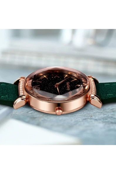 Kadın Kol Saati + Bileklik Yeşil Set Saat - Resim 4