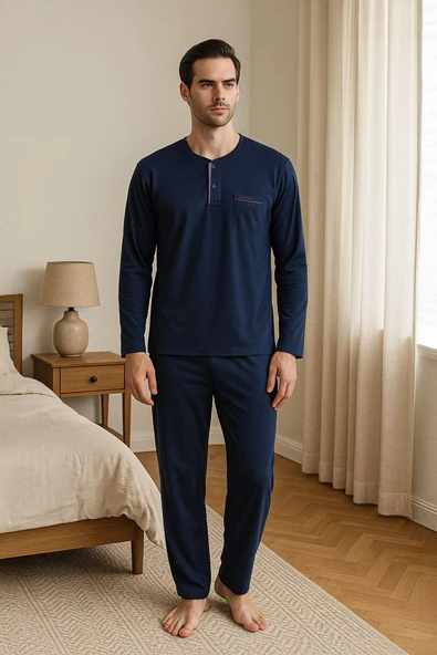 Pierre Cardin Erkek Uzun Kollu Penye  Pijama - 5