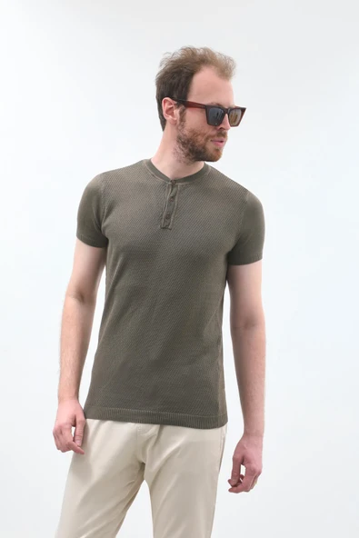 Bisiklet Yaka Triko Erkek T-Shirt - 3