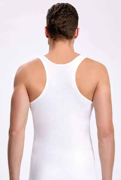 Sporcu Beyaz Erkek Atlet   5 Adet - Resim 2