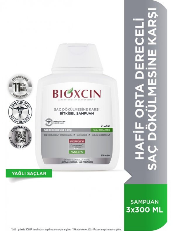 Bioxcin Genesis Yağlı Saçlar İçin Saç Dökülme Karşıtı Şampuan 300 ml