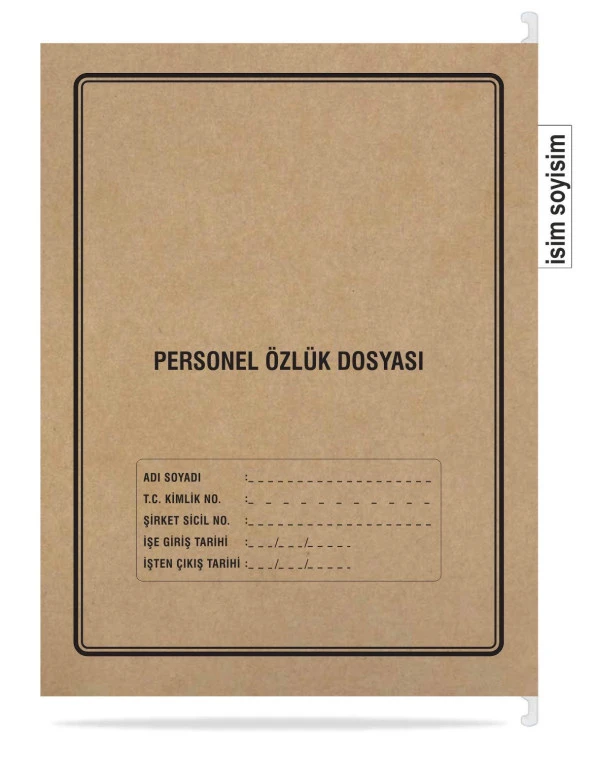 Metal Askılı Personel Özlük Dosyası 4 Yapraklı 25 li Paket - 2