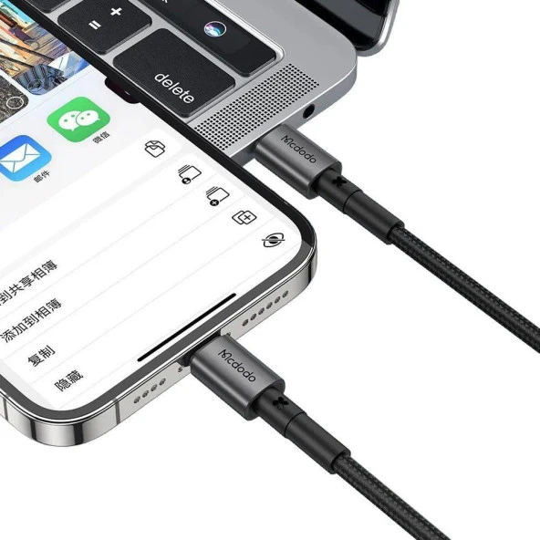 Mcdodo CA-2851 36W PD TypeC İphone Hızlı Şarj  Data Kablo 1.8m-Siyah - Resim 6