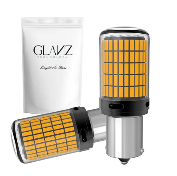 Glanz PY21W Bau15s Turuncu Amber Led Sinyal Ampulü Park Gündüz LambasıTak Kullan Sinyal Ampulü