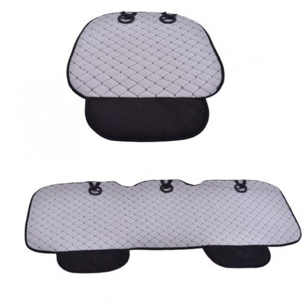 Kustulli Universal 3lü Terletmez Kaymaz Oto Koltuk Kapitone Minder Siyah/Kırmızı K0635 - 3