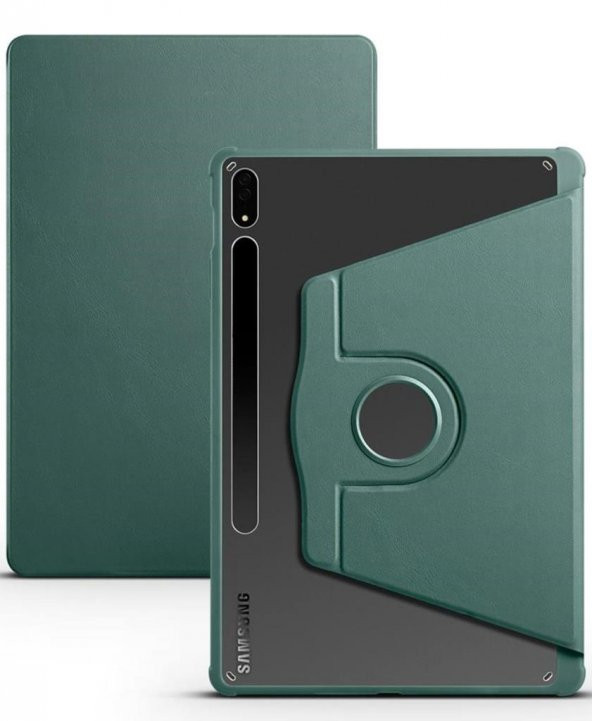 Galaxy Tab S7 FE LTE (T737-T736-T733-T730) Kılıf Termik Kalem Bölmeli Dönebilen Standlı Kılıf - 8