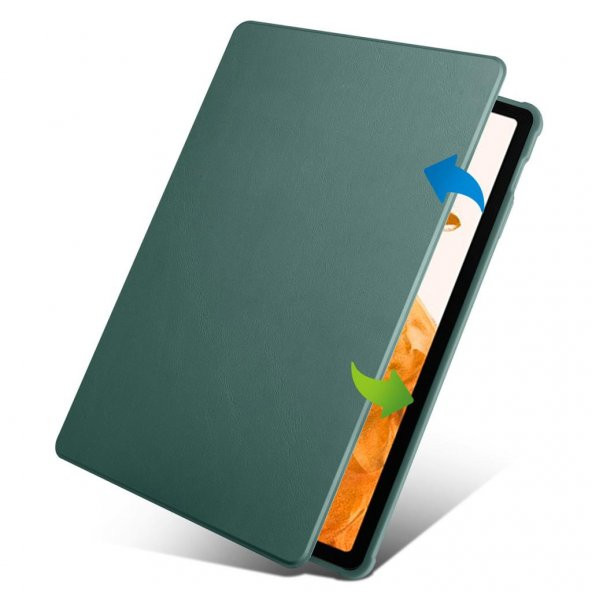 Galaxy Tab S7 FE LTE (T737-T736-T733-T730) Kılıf Termik Kalem Bölmeli Dönebilen Standlı Kılıf - 10