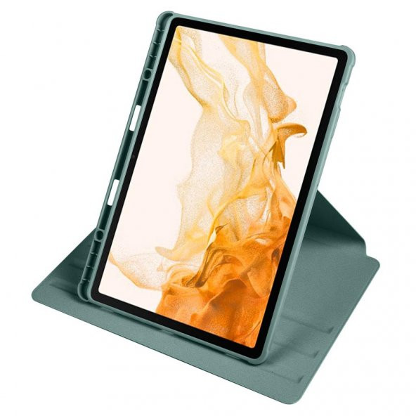 Galaxy Tab S7 FE LTE (T737-T736-T733-T730) Kılıf Termik Kalem Bölmeli Dönebilen Standlı Kılıf - 2