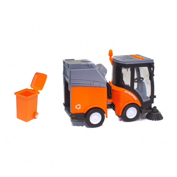1/16 Ölçek Oyuncak Çöp Süpürme Kamyonu Işıklı Sesli - 4