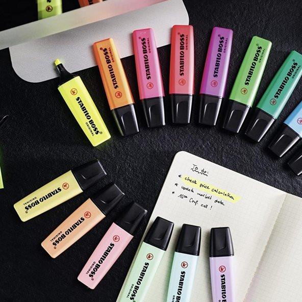 Stabilo Boss Original Fosforlu İşaretleme Kalemi 6 Pastel 6 Canlı Renk (12 Renk) - 4
