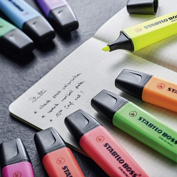 Stabilo Boss Original Fosforlu İşaretleme Kalemi 6 Pastel 6 Canlı Renk (12 Renk) - 6