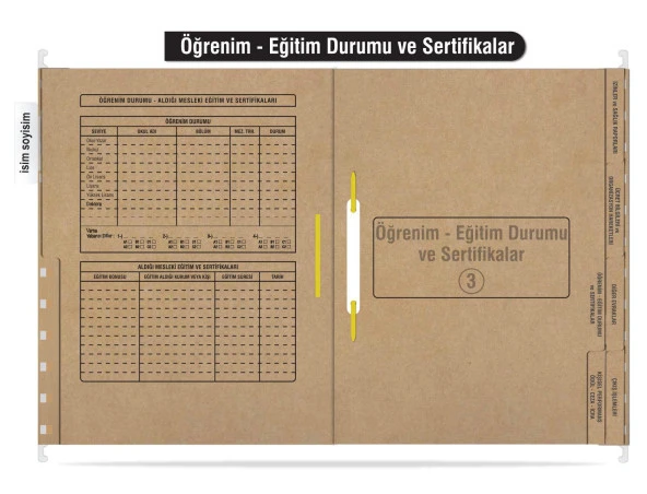 Personel Özlük Dosyası 8 Yapraklı (Metal Askılı 50 Adet) - 4