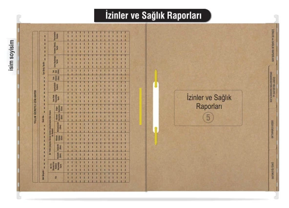 Personel Özlük Dosyası 8 Yapraklı (Metal Askılı 100 Adet) - 6