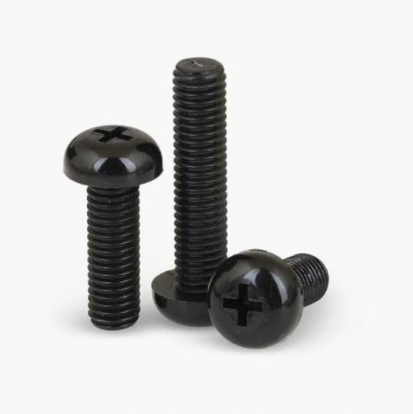 M6 X 15Mm Plastik Civata Vida Siyah X 5 Adet (rf007) - 2