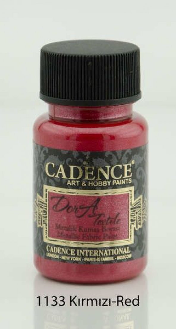 Cadence Dora Textile Metalik Kumaş Boyası 50 ml. 1133 KIRMIZI