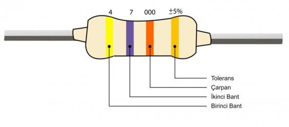 1/4W 470R Metal Film Direnç x 10 Adet (rf059) - Resim 2
