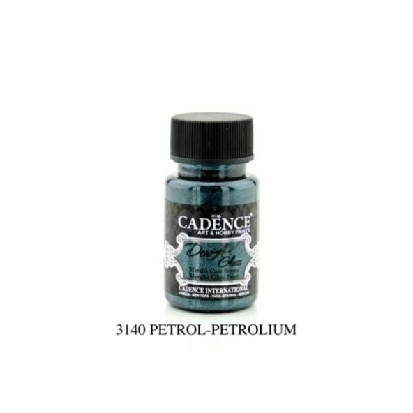 Cadence Dora Glass Metalik Cam Boyası 50 ml. 3140 PETROL