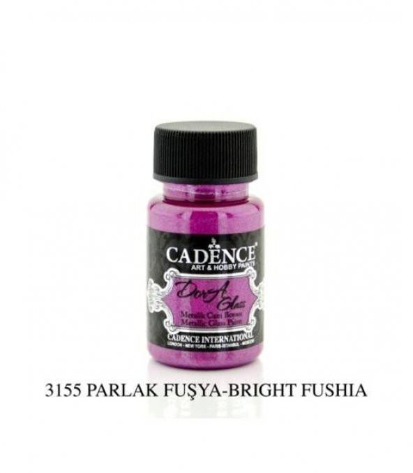 Cadence Dora Glass Metalik Cam Boyası 50 ml. 3155 PARLAK FUŞYA