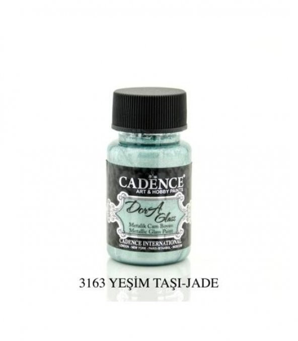 Cadence Dora Glass Metalik Cam Boyası 50 ml. 3163 YEŞİM TAŞI