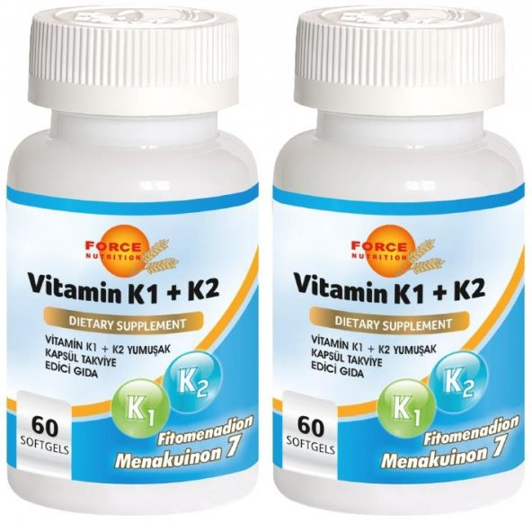 Force Nutrition Vitamin K1 Vitamin K2 2x60 Softgel