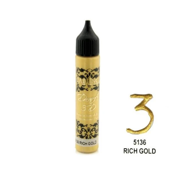 Cadence Dora 3D Boyutlu Boncuk Boya 5136 RICH GOLD