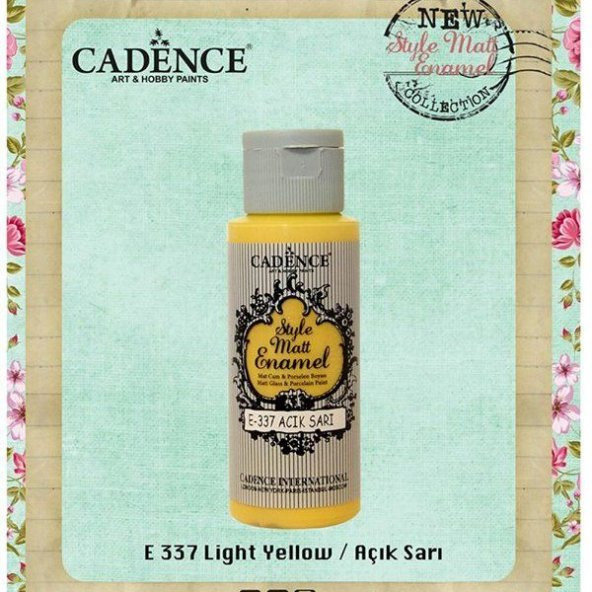 Cadence Style Matt Enamel Cam & Porselen Boyası 59 ml. E-337 Açık Sarı