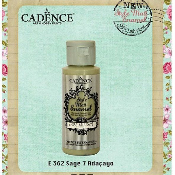 Cadence Style Matt Enamel Cam & Porselen Boyası 59 ml. E-362 Adaçayı