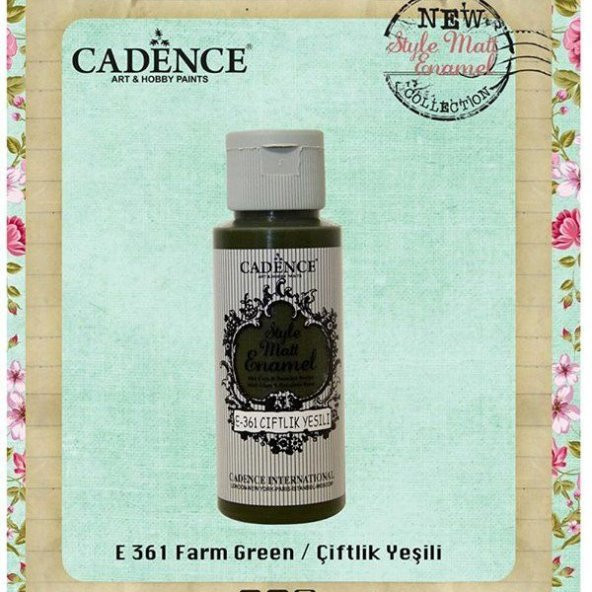Cadence Style Matt Enamel Cam & Porselen Boyası 59 ml. E-361 Çiftlik Yeşili