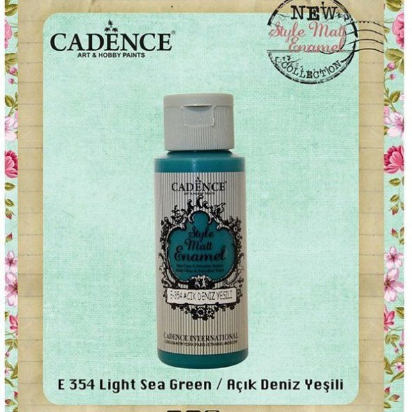 Cadence Style Matt Enamel Cam & Porselen Boyası 59 ml. E-354 Açık Deniz Yeşili