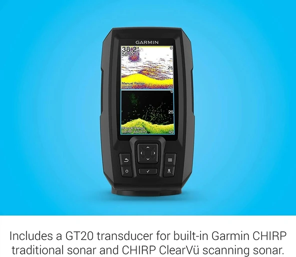 Garmin 010-02550-00 Striker Canlı 4Cv, 4 İnç Renkli Balık Bulucu - 4