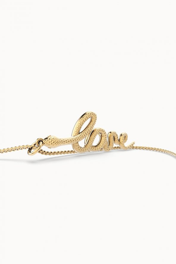 Chocli 18 Ayar Altın Kaplama Love Snake Kolye - 4