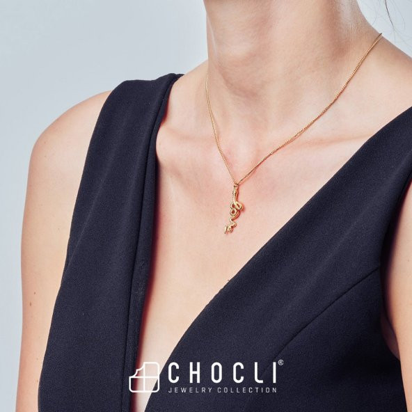 Chocli 18 Ayar Altın Kaplama Love Snake Kolye - 8