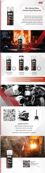 Brio Sprey Boya Transparan Yüksek Isıya Dayanıklı 400 Ml - 2