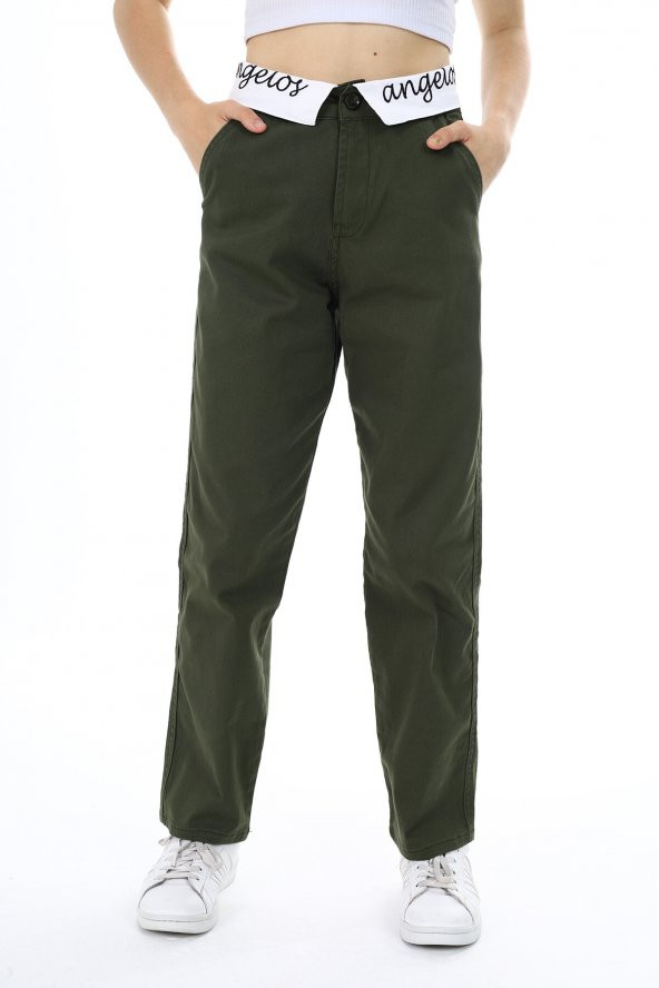 Kız Çocuk Bel İşlemeli Gabardin Pantolon 9-14 Yaş Lx253 - 12