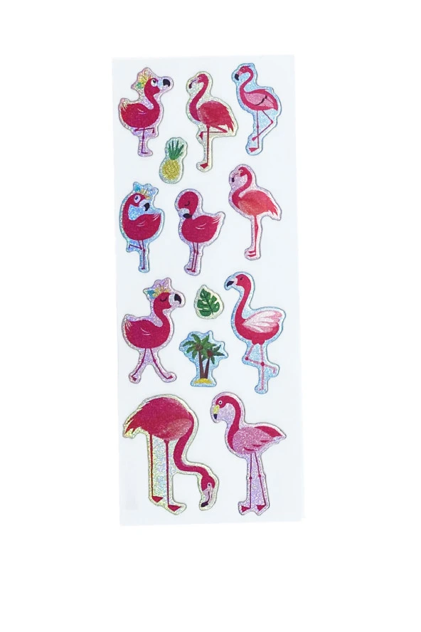 Sticker Kabartmalı Stiker Defter, Planlayıcı Etiket Flamingo (cb466) 16x7 cm